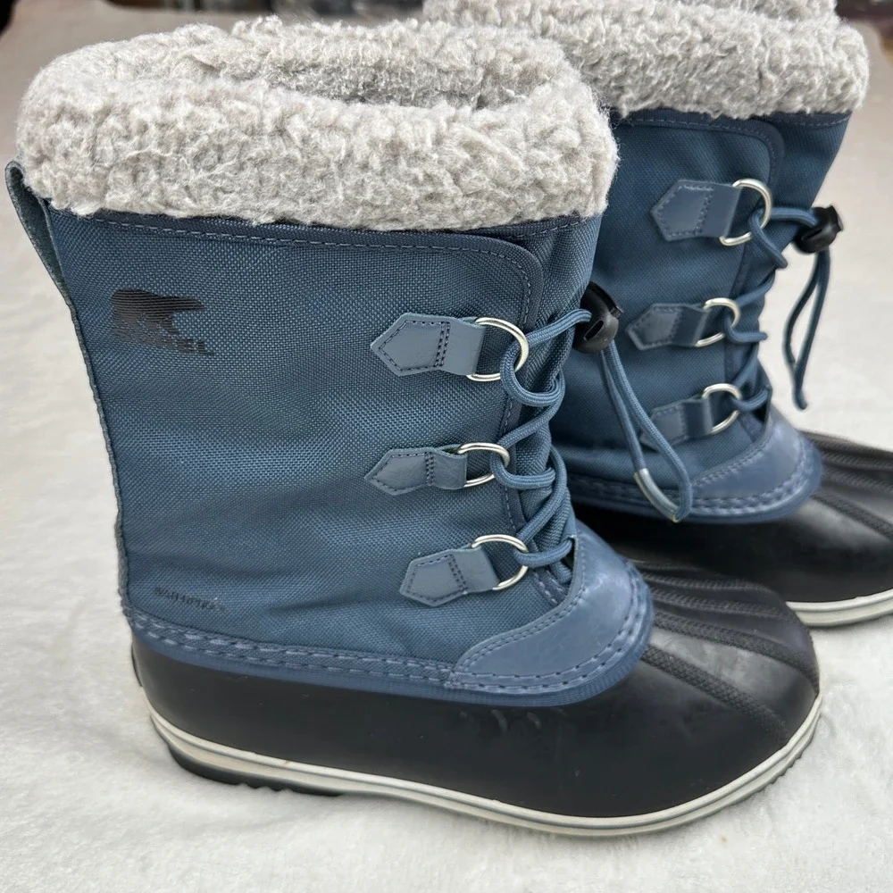 Sorel Blue Waterproof Winter Snow Boots Faux Fur Lined Women's Size‎ 5